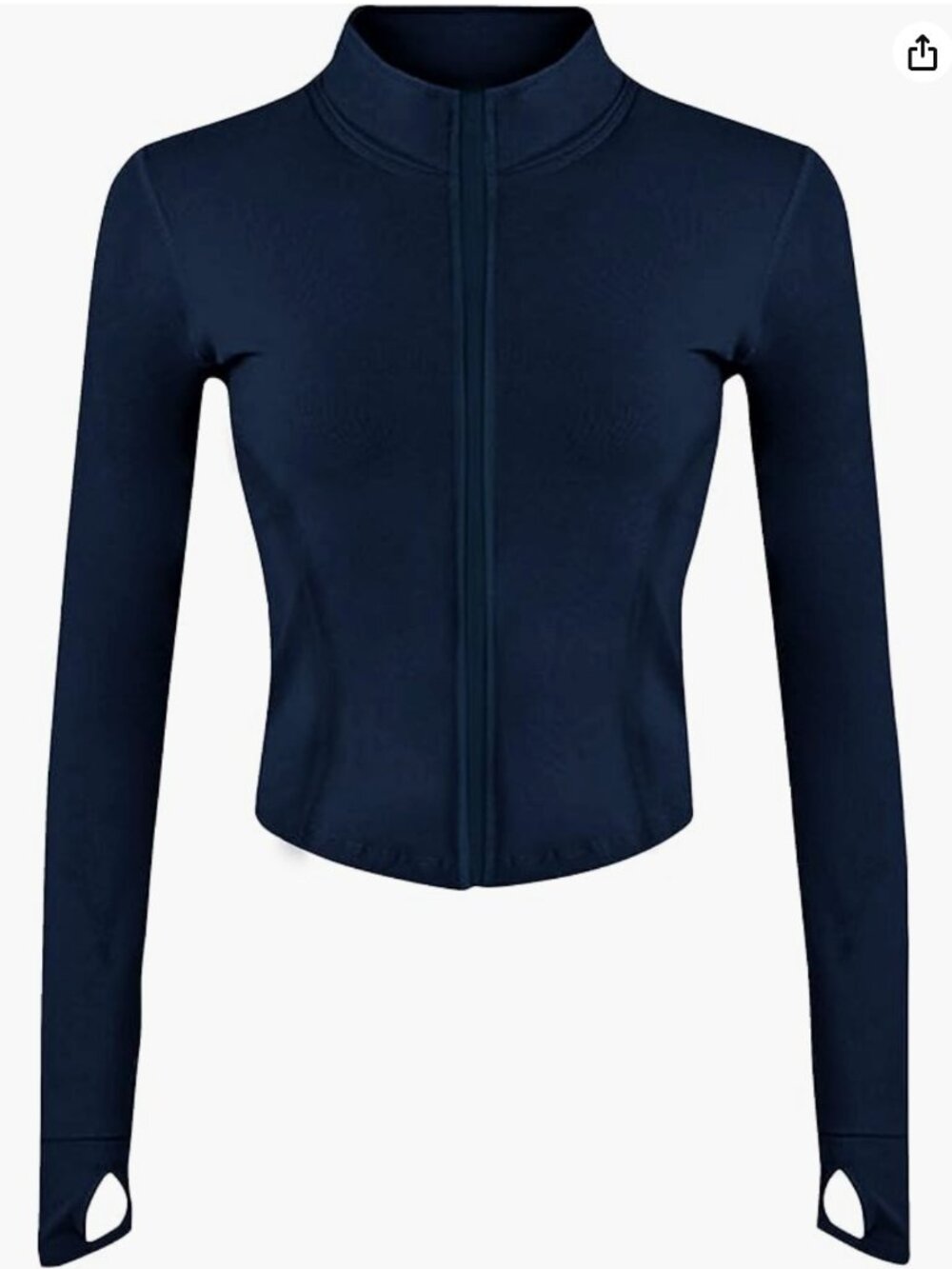 Navy Active Zip Up Running Workout Gym Athletic Jacket with Thumb Holes